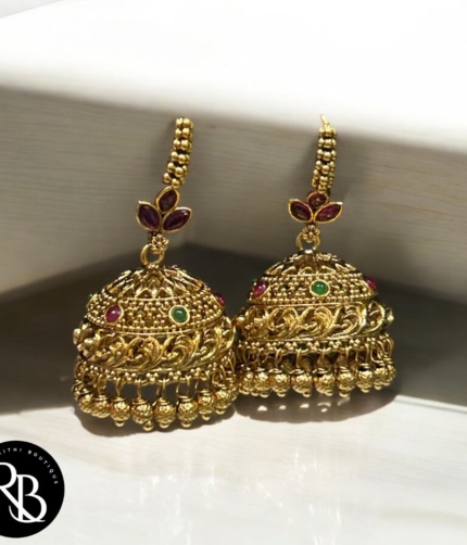 Golden Jhumki Earrings